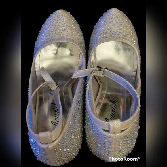Wedding shoes Flourish 7.5 Silver with Rhinestones - Picture 7 of 7